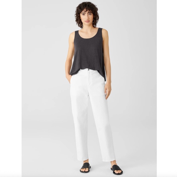 Eileen Fisher Organic Cotton Denim Tapered Pant - Picture 1 of 7